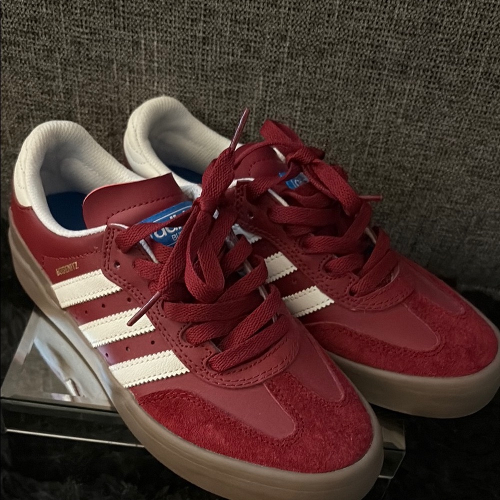 adidas Burgandy and White Men's Shoes